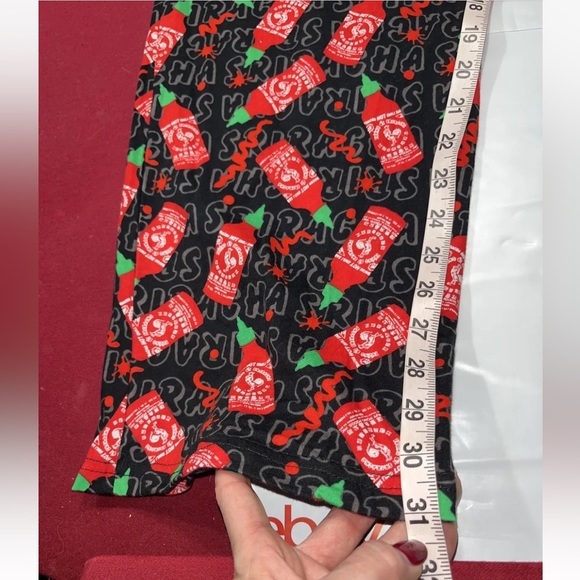HOT SAUCE black PANTS L Tuong SRIRACHA PJ Lounge Tie Waist Cotton Mens Large new - Picture 4 of 12